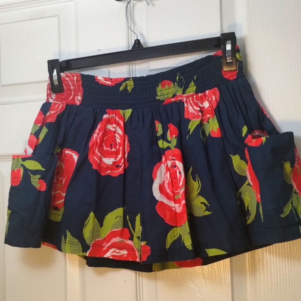 Abercrombie & Fitch Red and Blue Mini Skirt